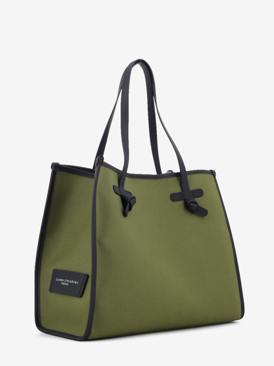 Borsa Marcella in tessuto e pelle militare