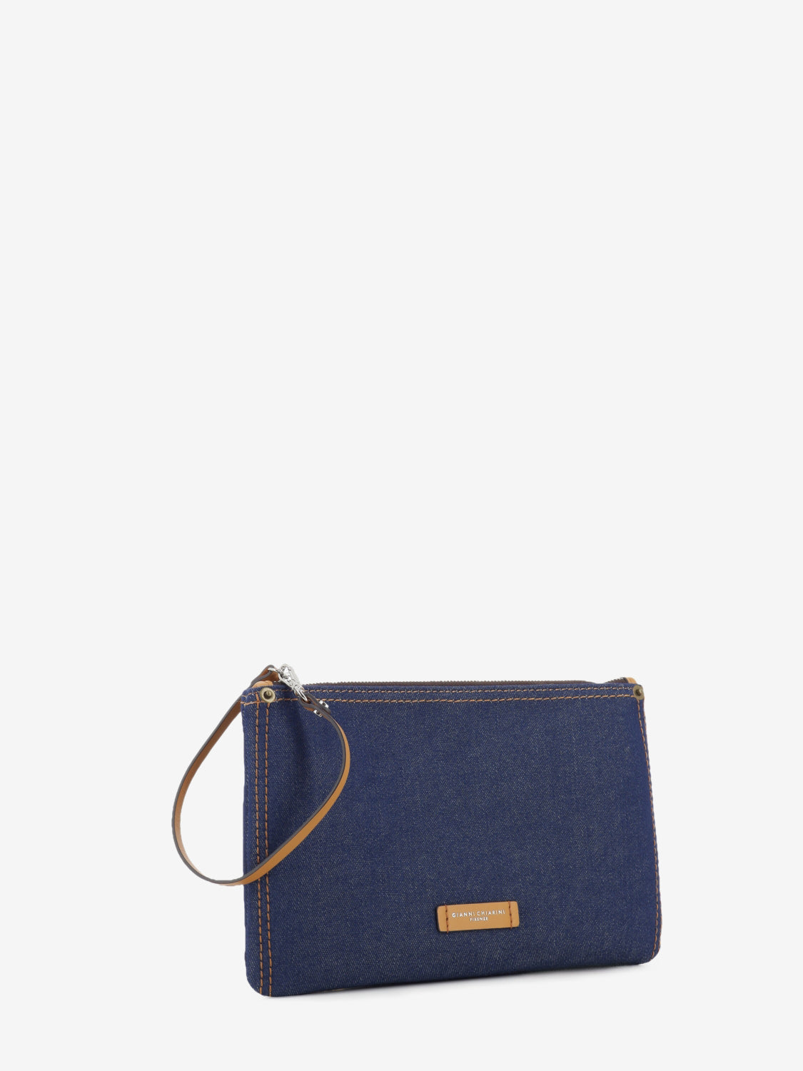 Borsa Marcella tessuto e pelle blu / mou