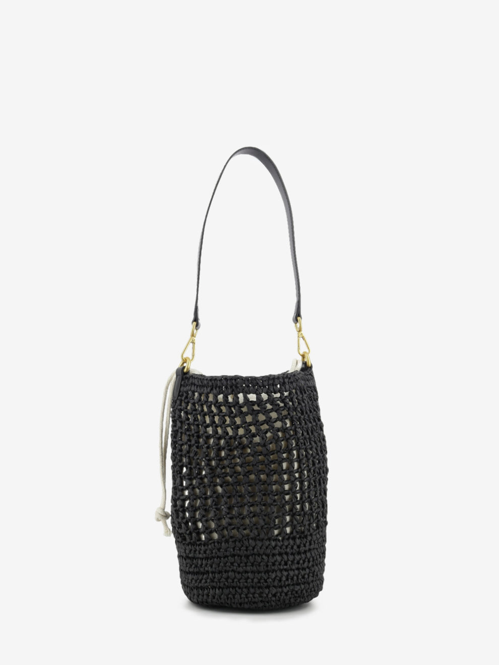 Nefeli black straw bucket bag