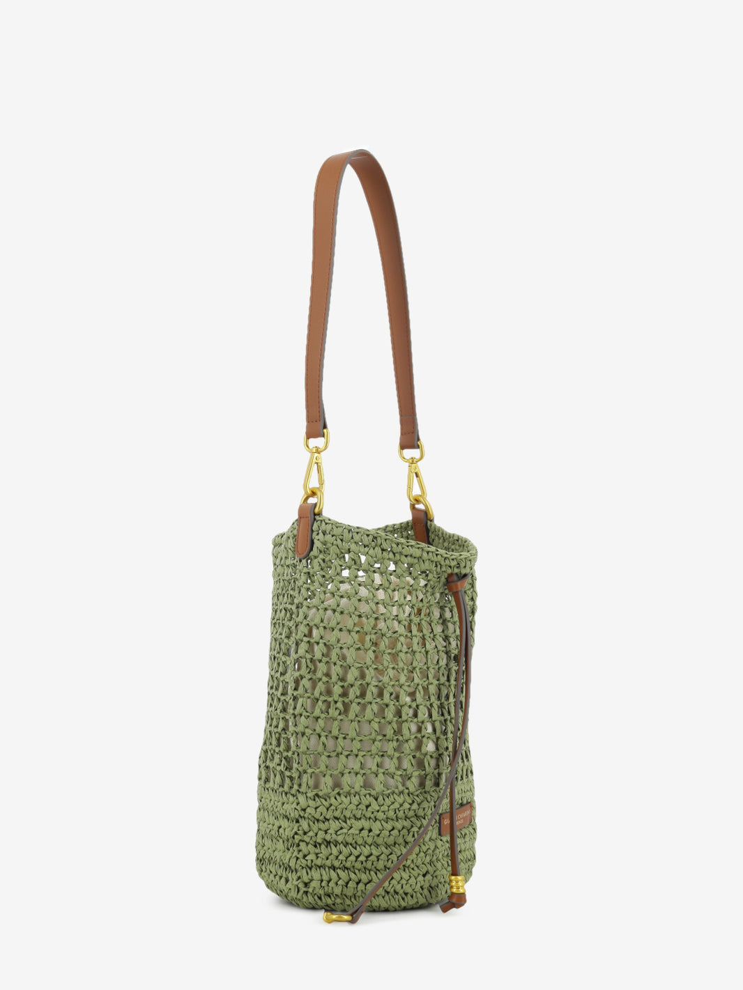 Borsa secchiello Nefeli in paglia verde