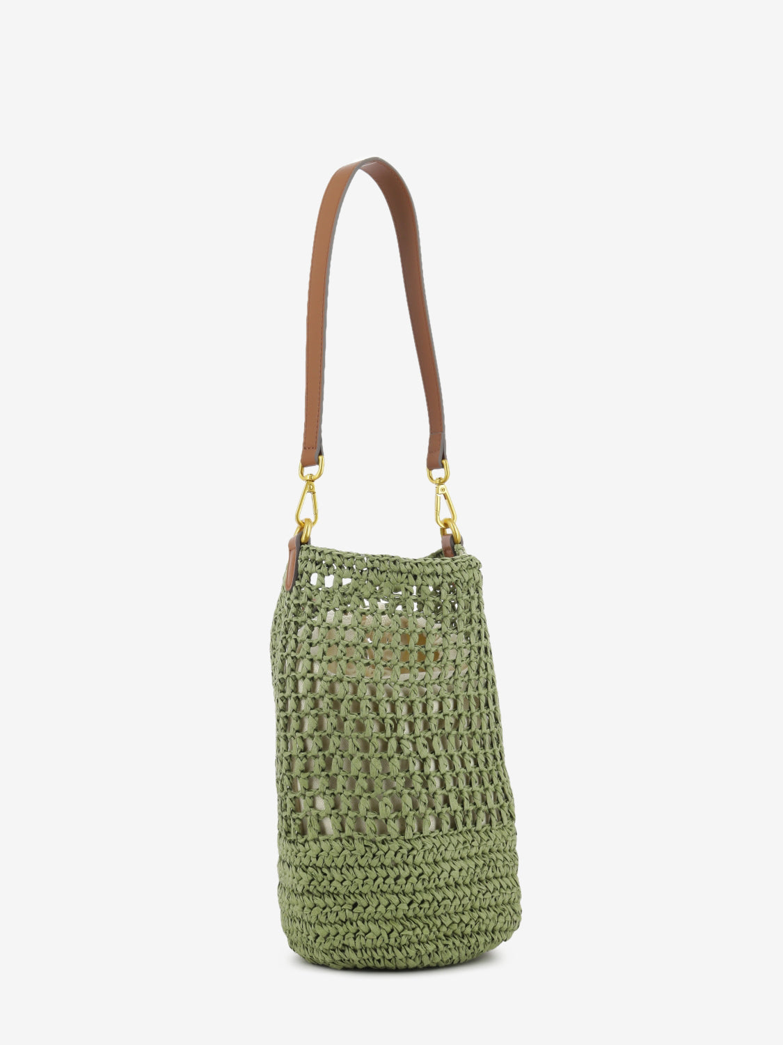 Borsa secchiello Nefeli in paglia verde