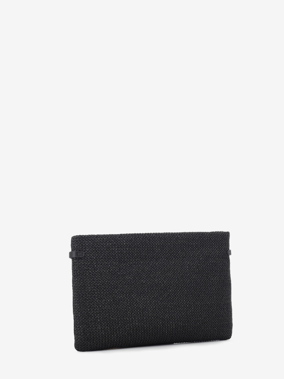 Hermy black straw clutch