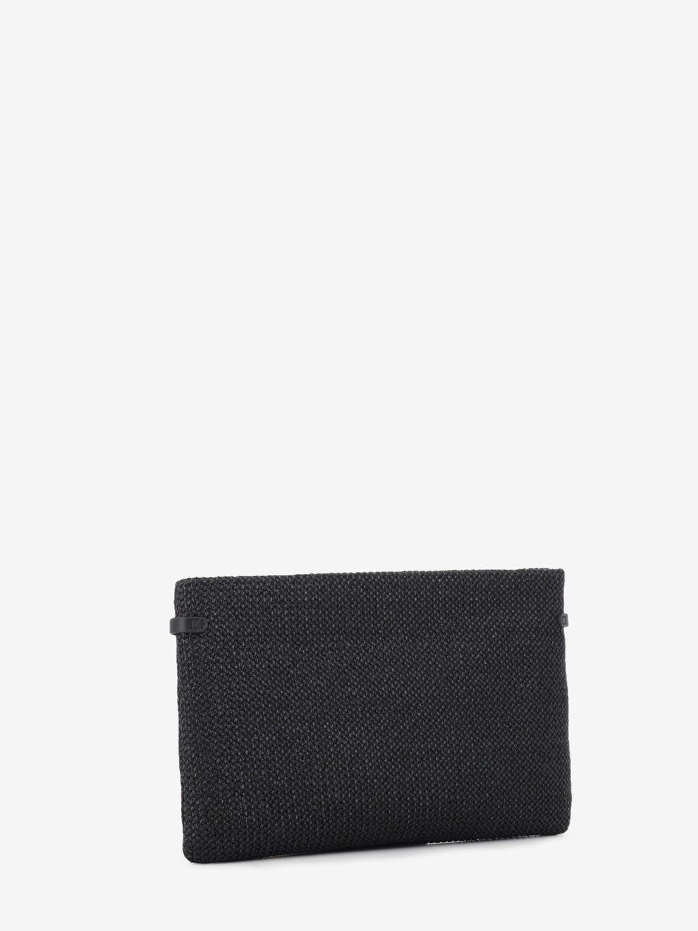 Hermy black straw clutch