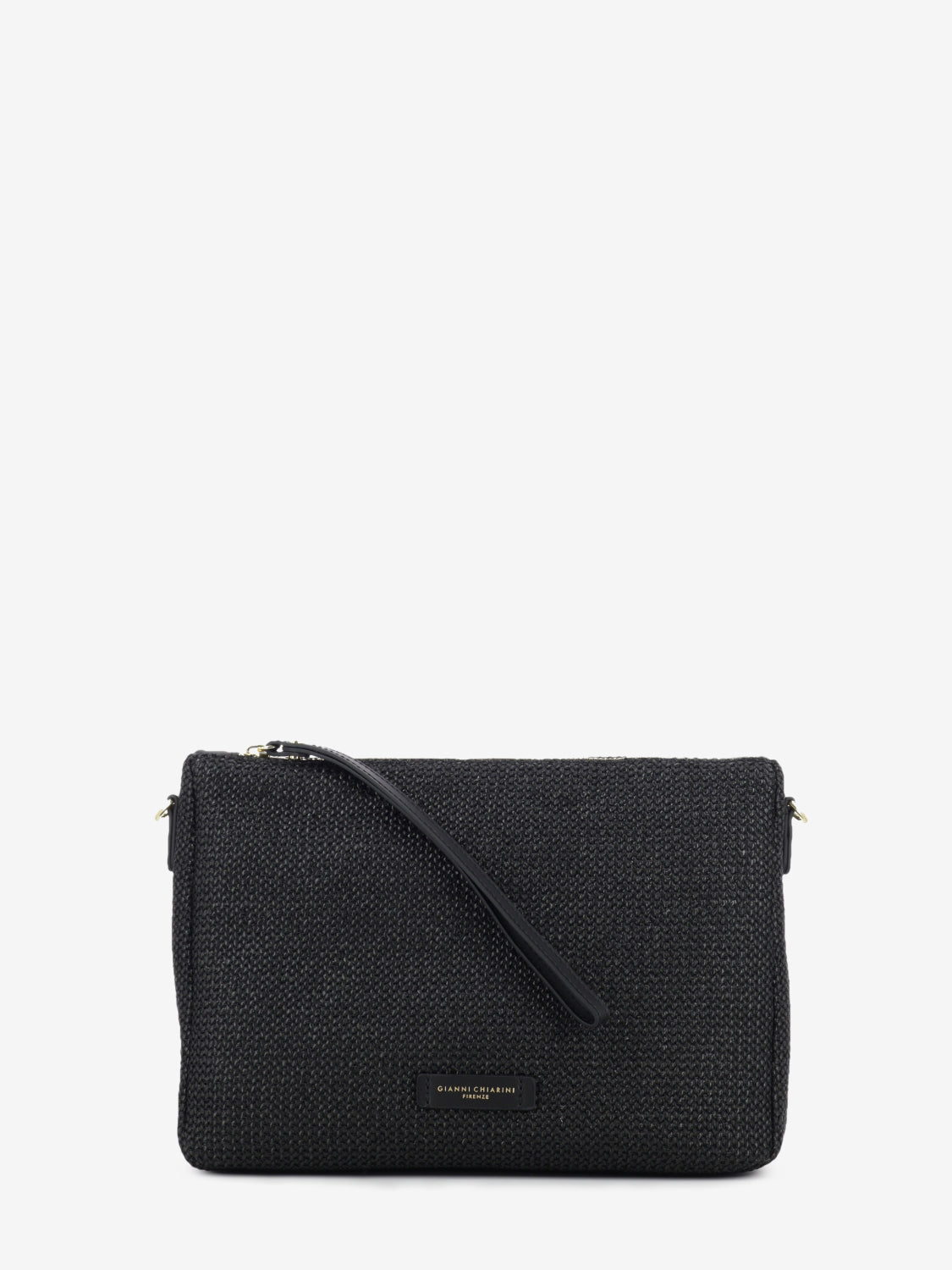 Nora Pouch in black fabric and leather