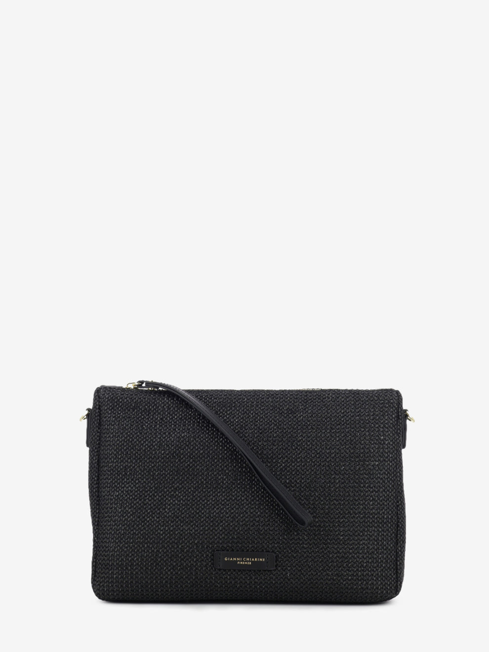 Nora Pouch in black fabric and leather
