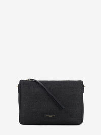 Nora Pouch in black fabric and leather