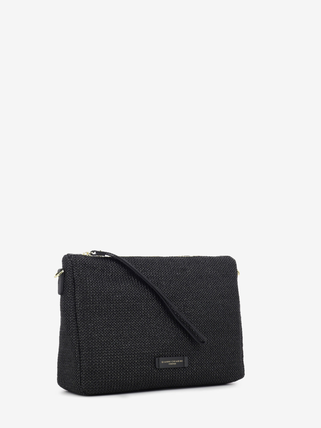 Nora Pouch in tessuto e pelle nero