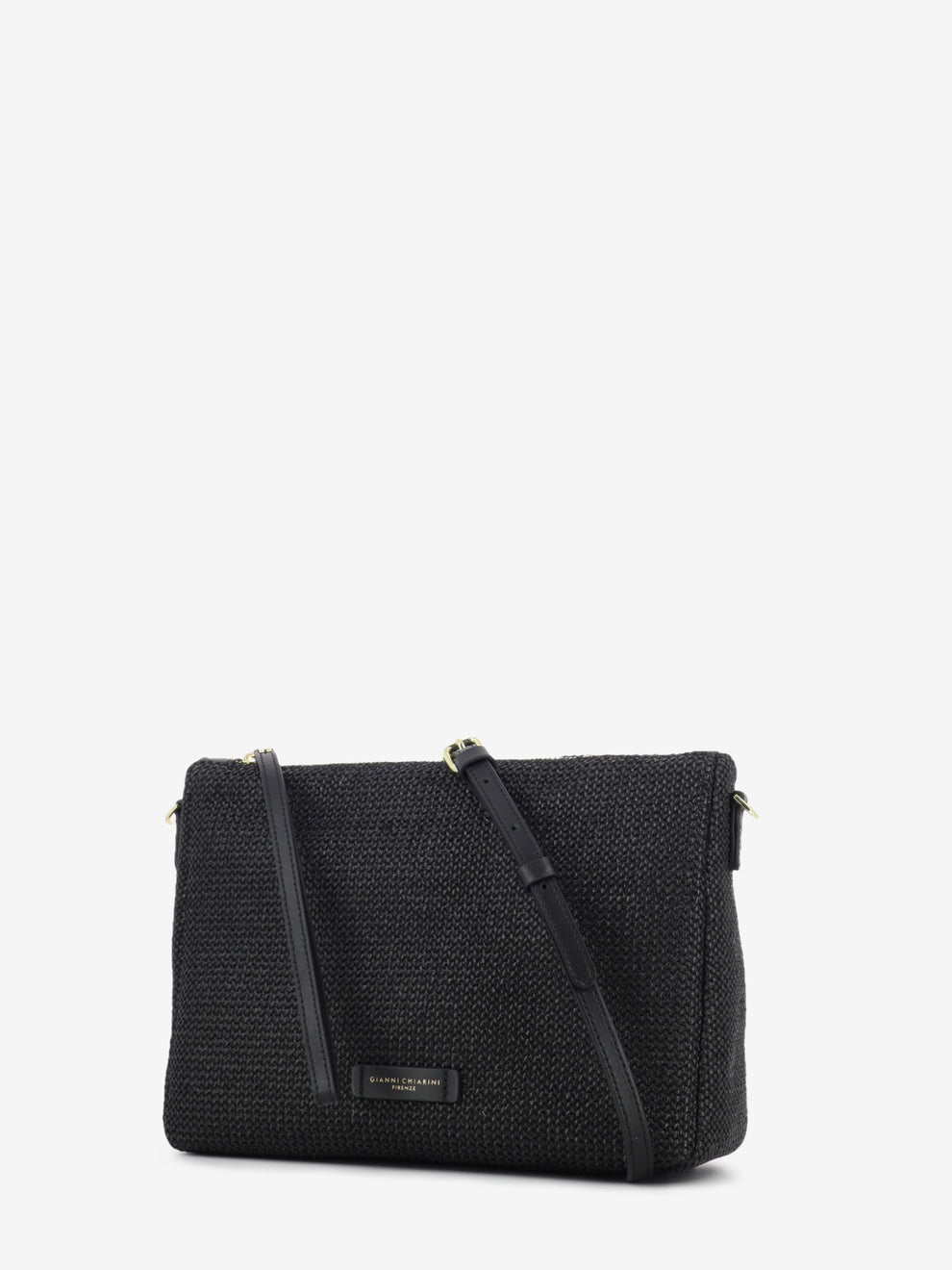 Nora Pouch in black fabric and leather