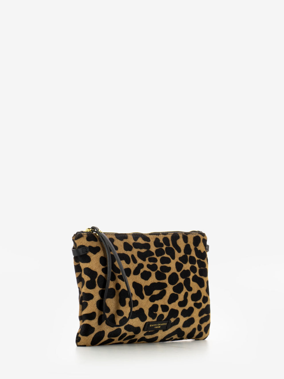 Hermy leopard-print ponyskin clutch bag