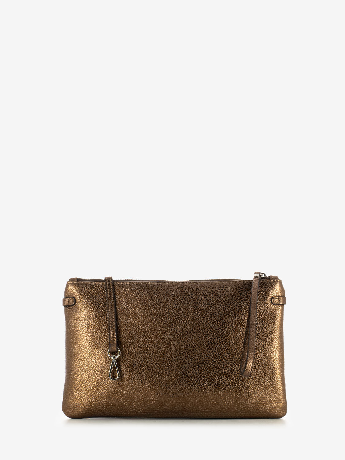 Pochette Hermy in pelle laminata toasted