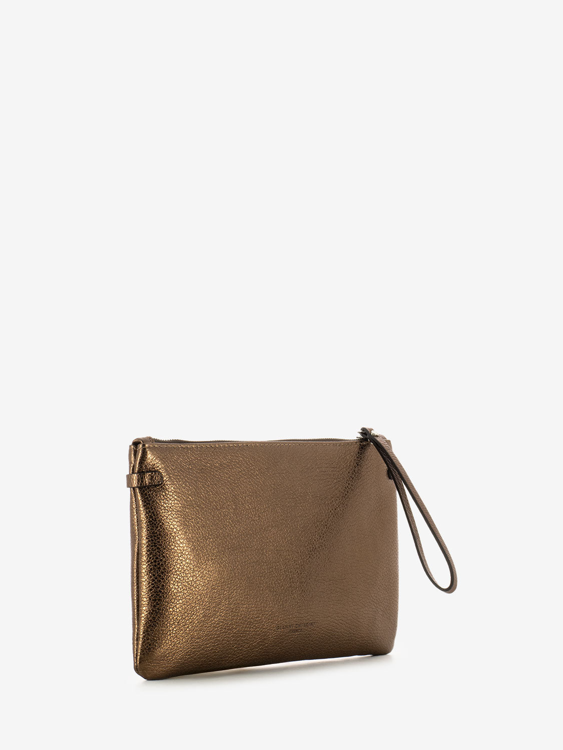 Pochette Hermy in pelle laminata toasted