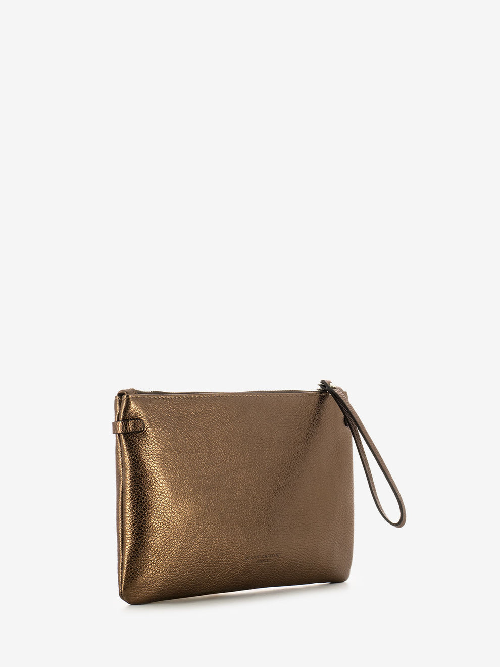 Pochette Hermy in pelle laminata toasted