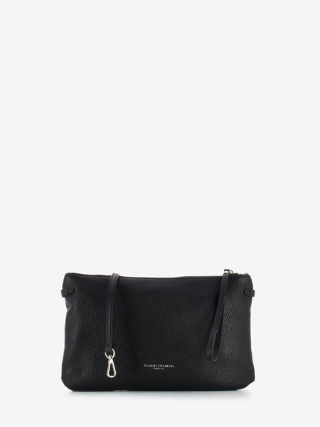 Pochette Hermy in pelle nera