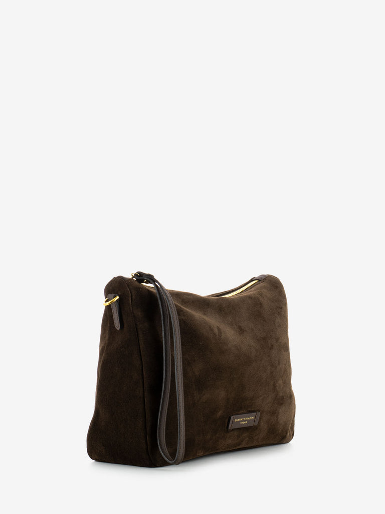 GIANNI CHIARINI - Pochette Nora in suede chocolate