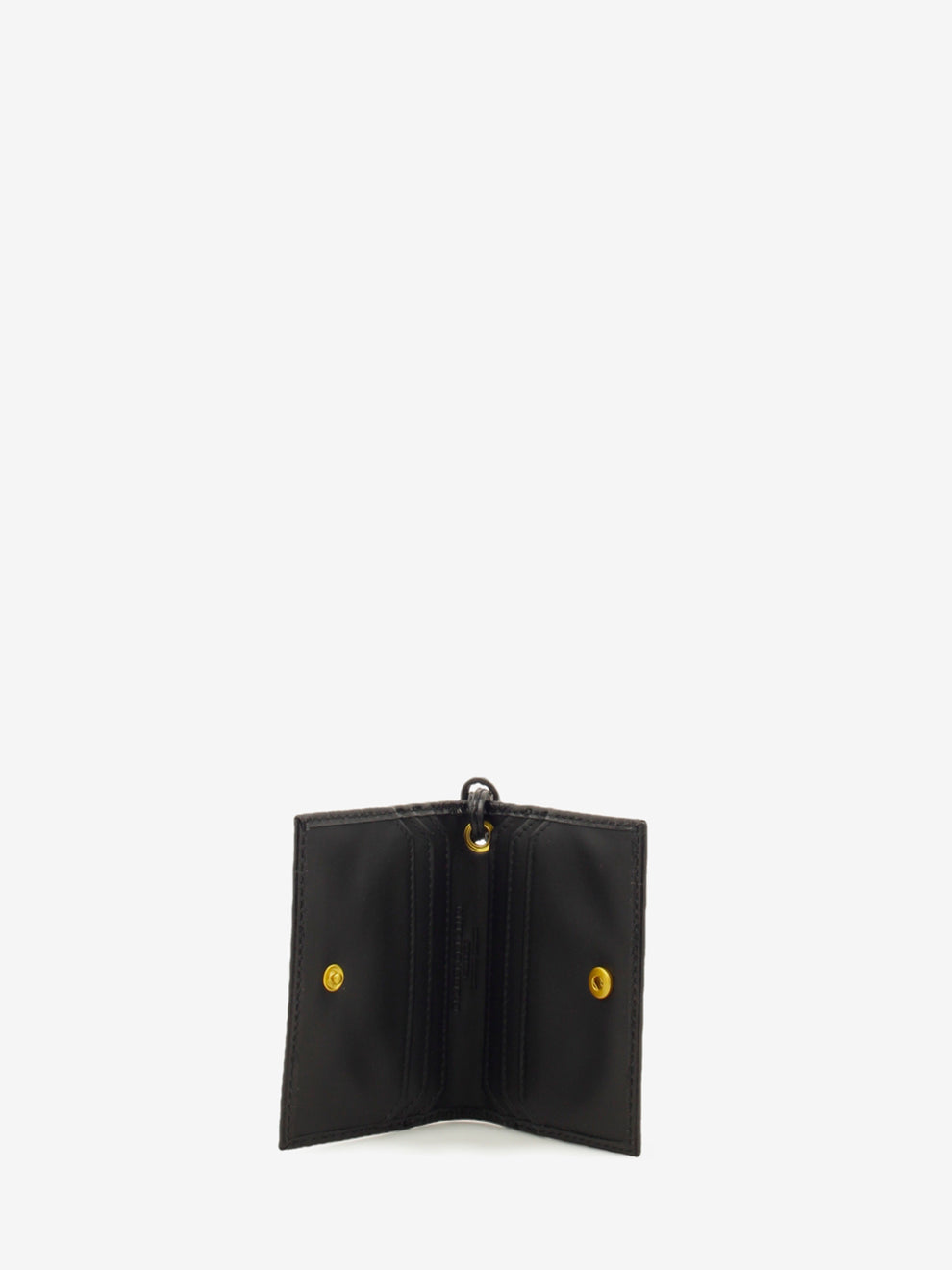Leather card holder with black strap