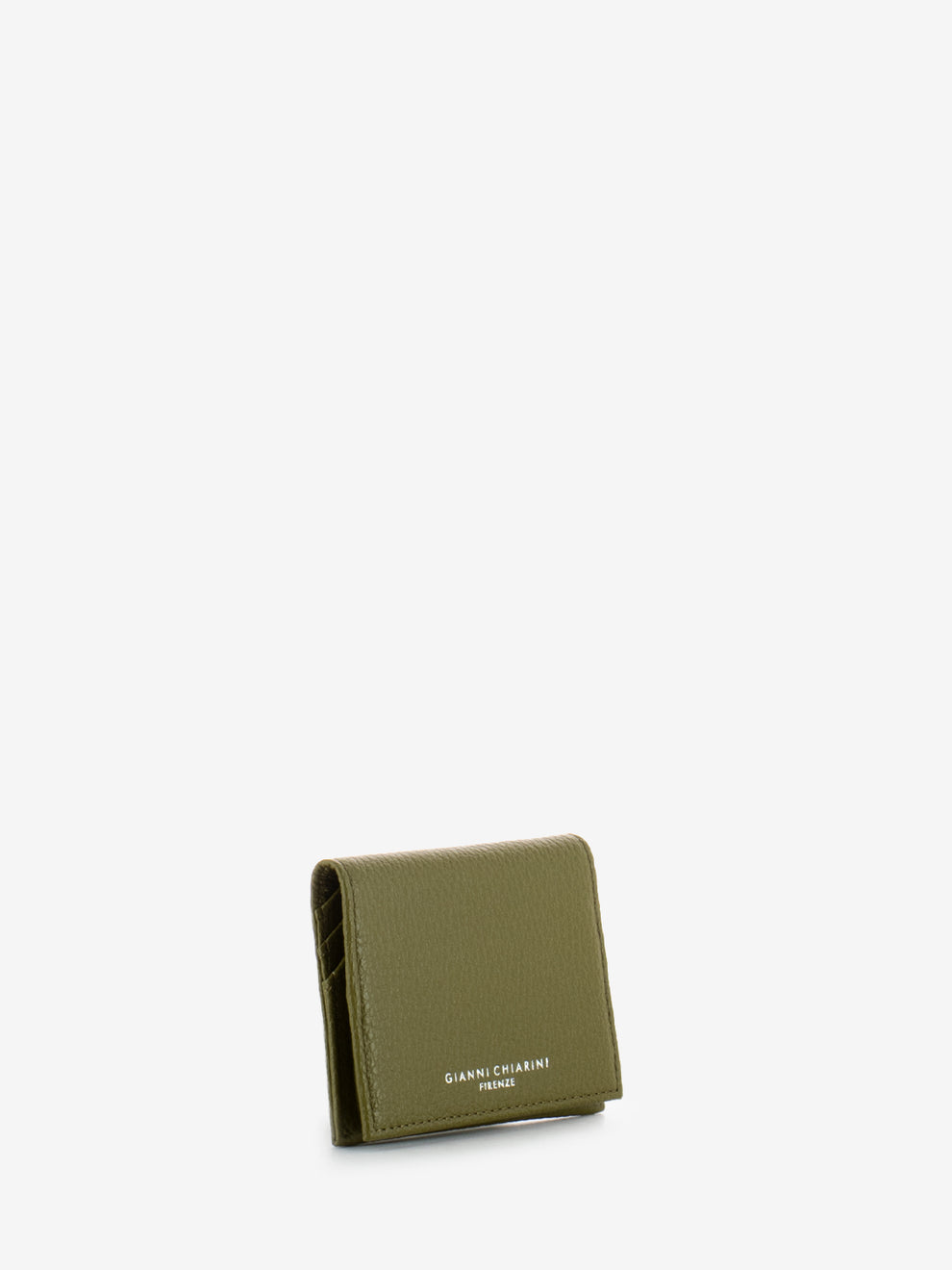 Portacarte in pelle moss green