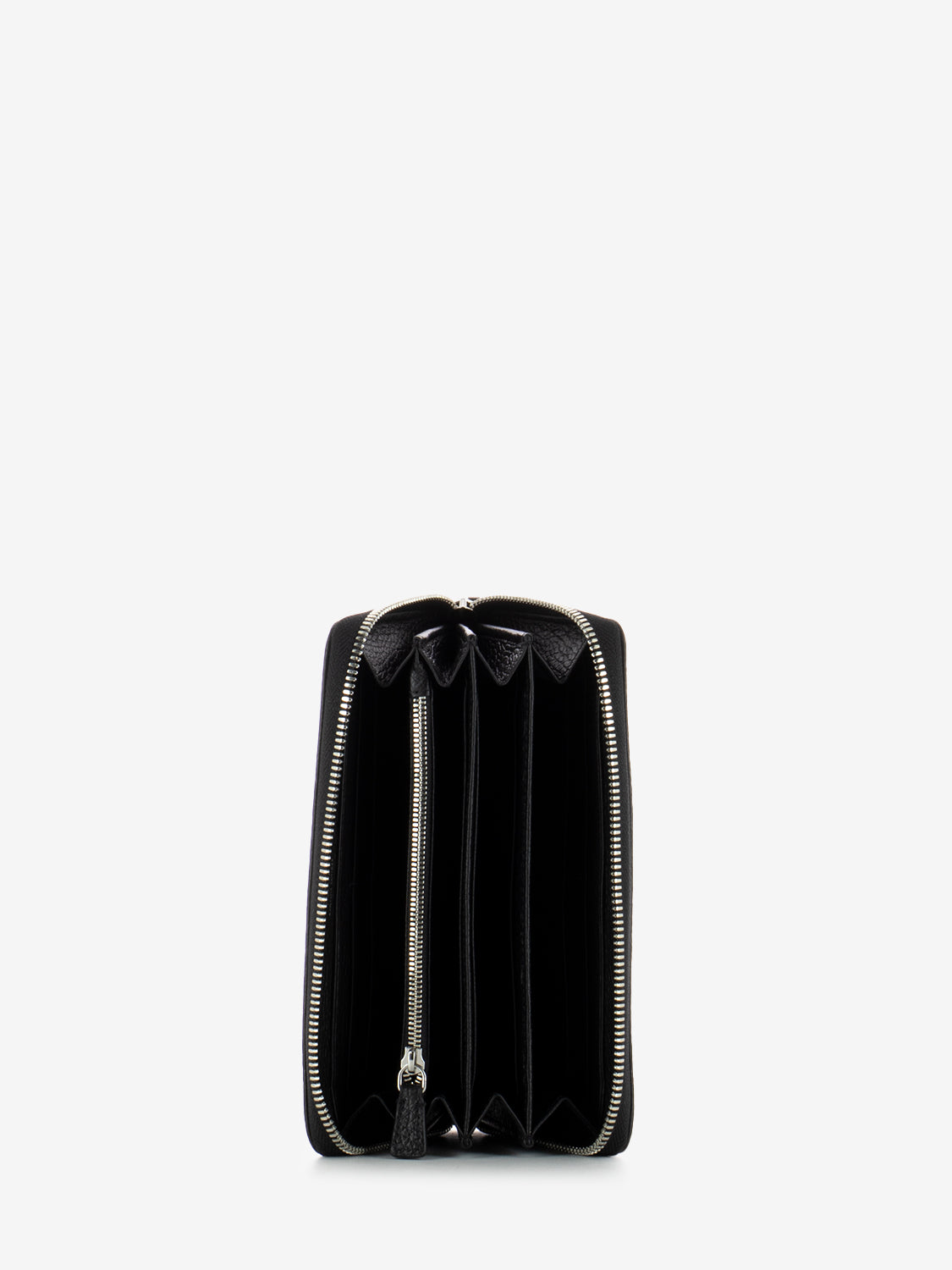 Portafoglio Grain zip around nero