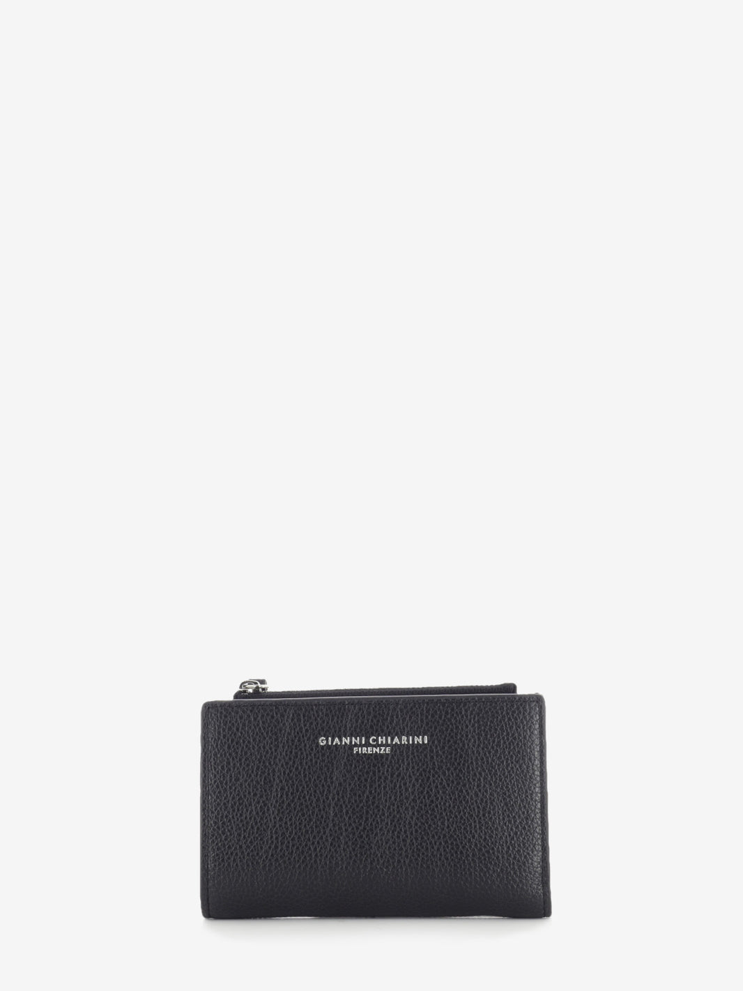 Black dollar grain leather wallet