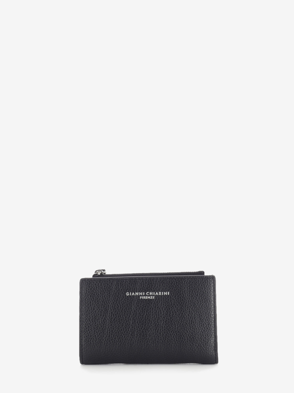 Black dollar grain leather wallet