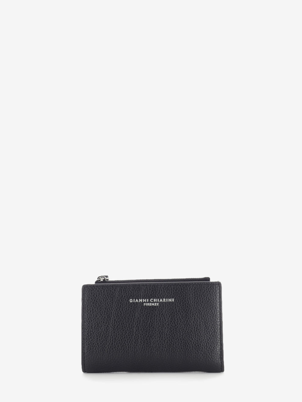 Black dollar grain leather wallet