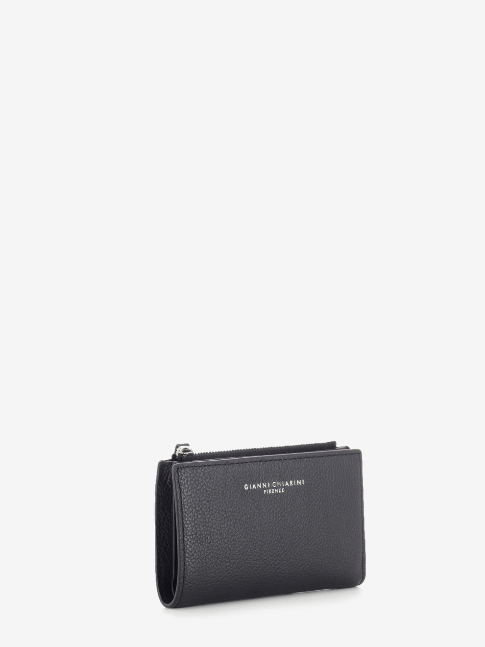 Black dollar grain leather wallet