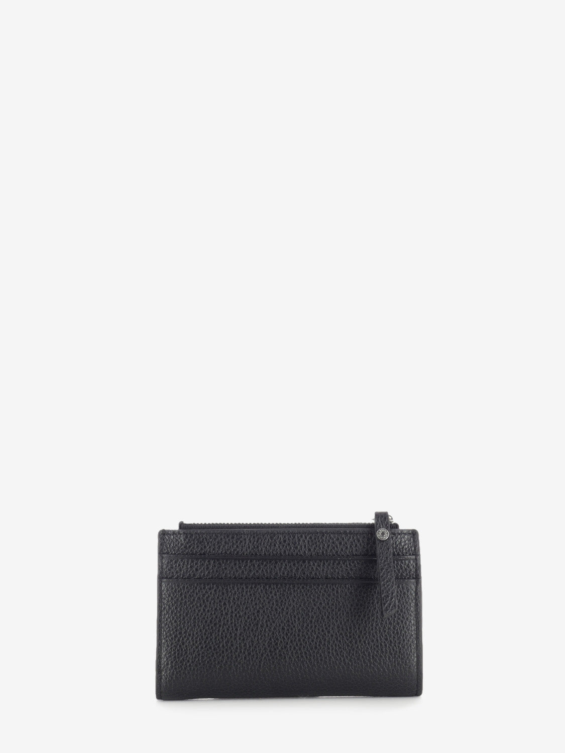 Black dollar grain leather wallet