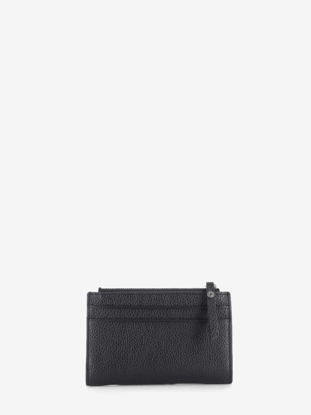 Black dollar grain leather wallet