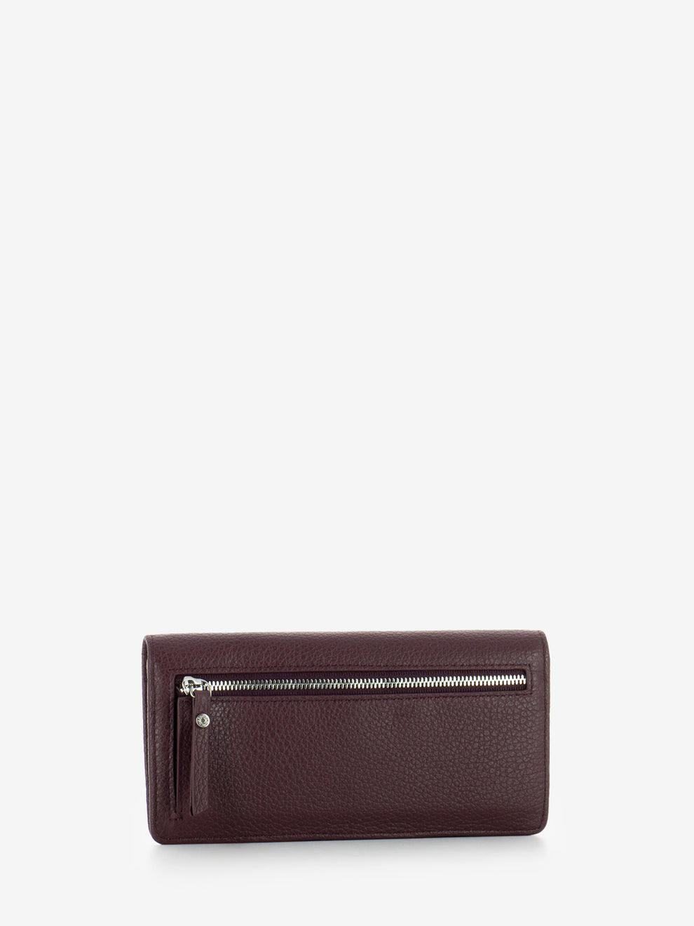 Large Grain Wallet in Wine Berry Leather