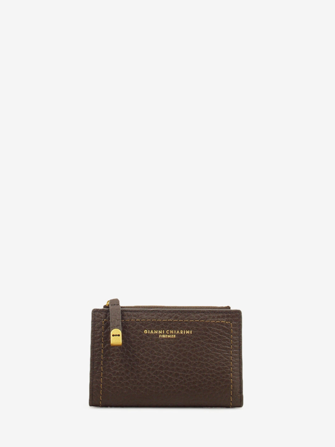 Bubble leather wallet espresso