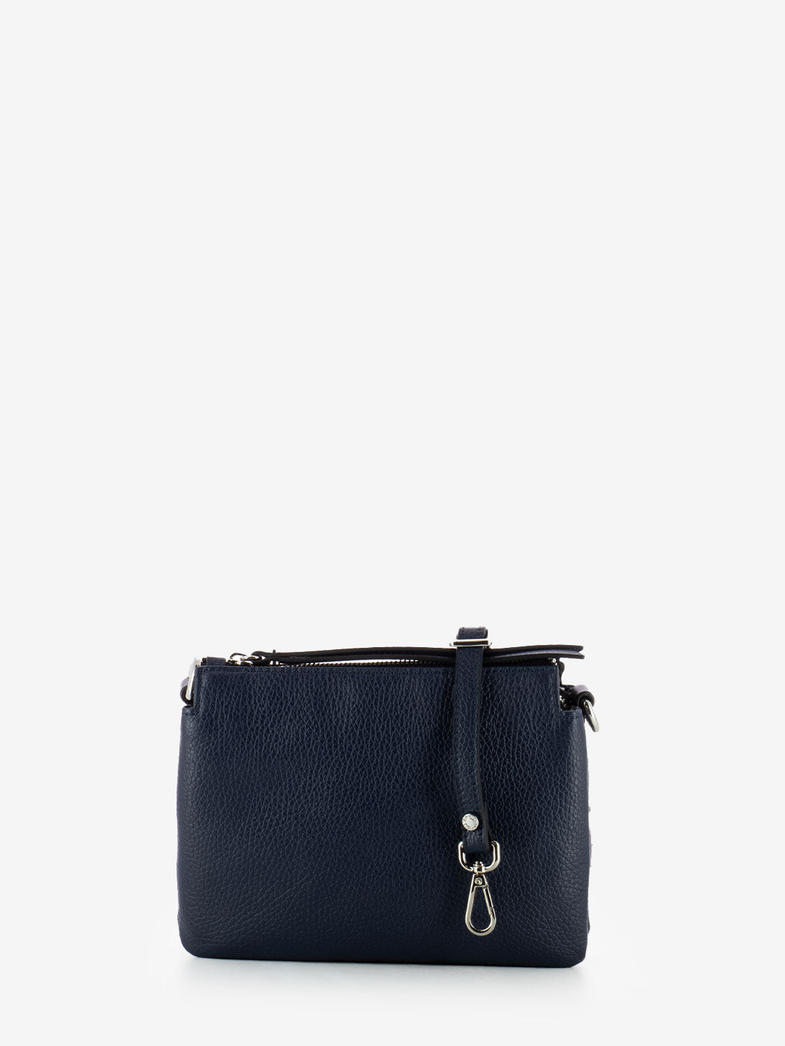 Three small navy leather shoulder bag