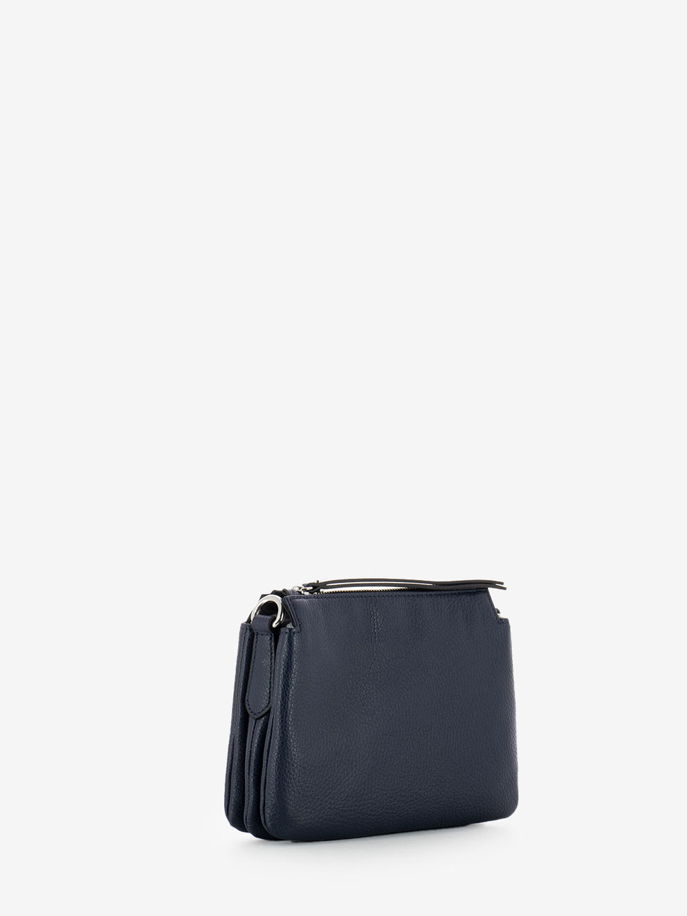 Three small navy leather shoulder bag