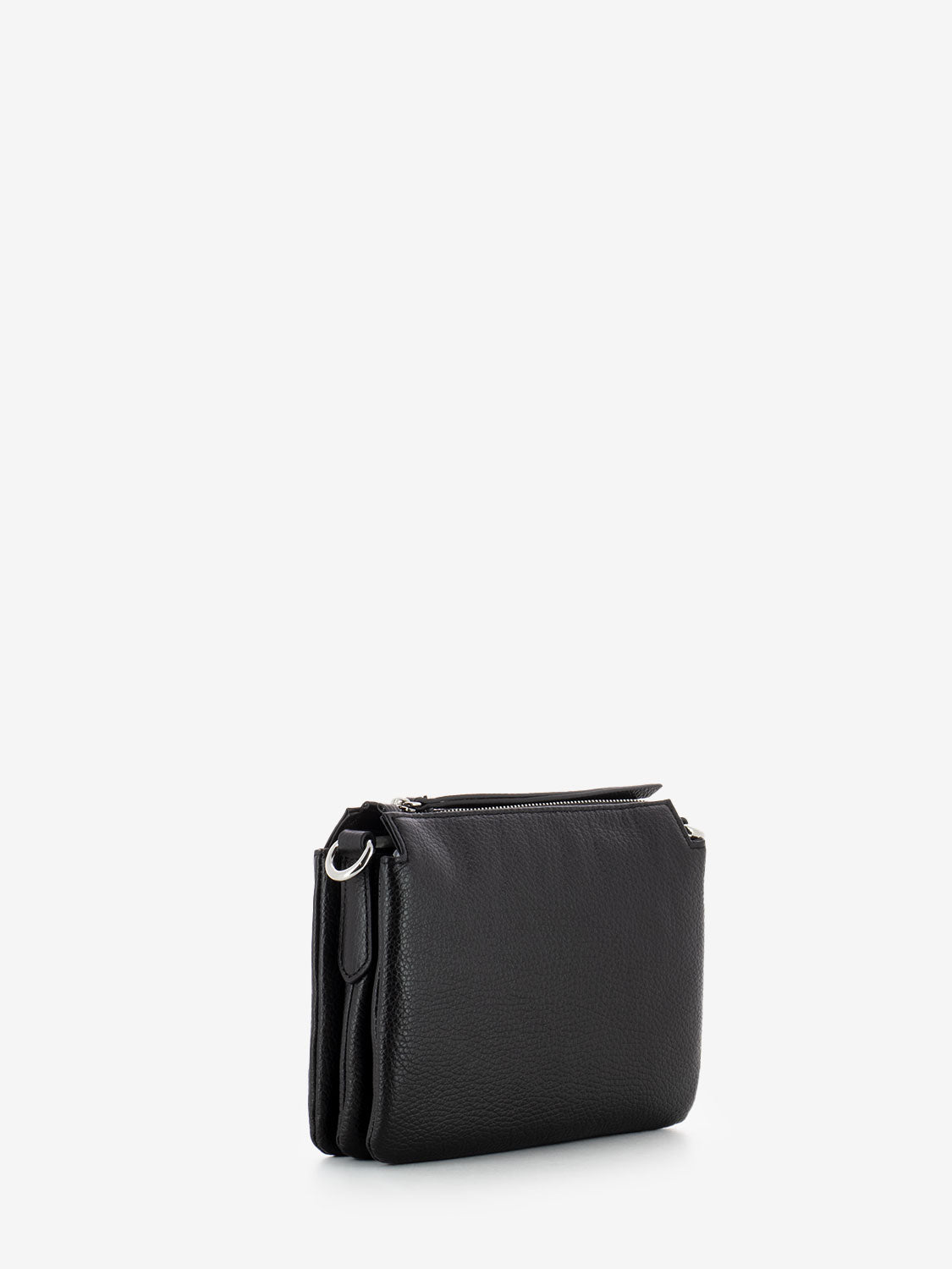 Three small shoulder bag in black leather
