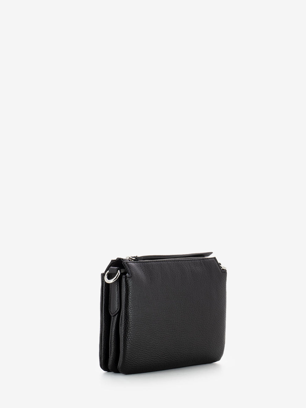 Three small shoulder bag in black leather
