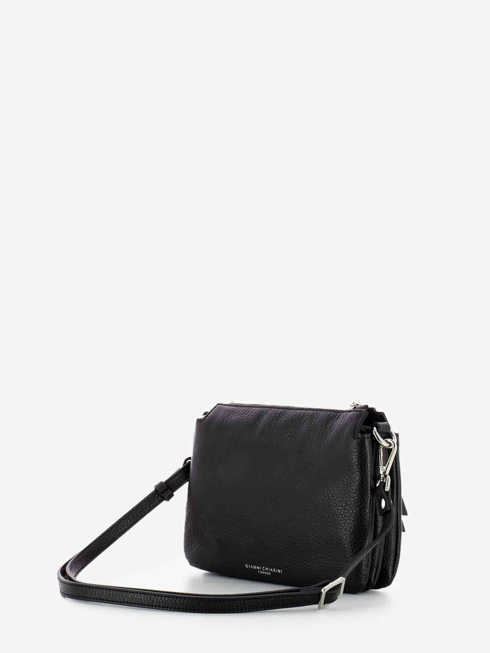 Three small shoulder bag in black leather