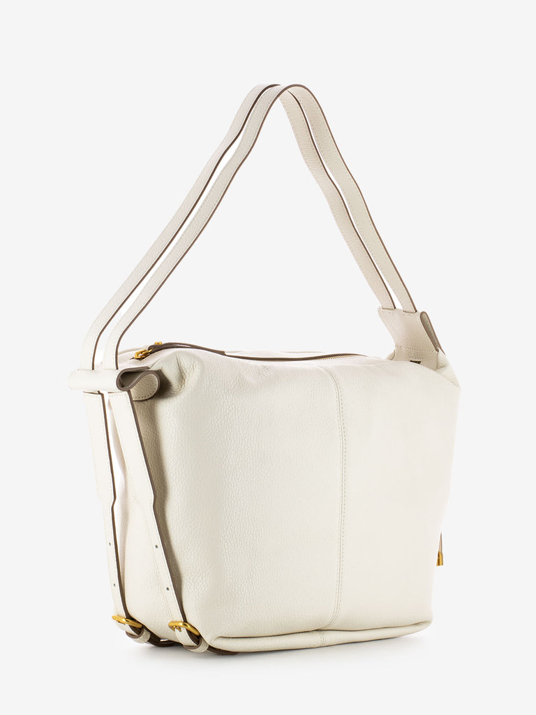 GIANNI CHIARINI - Zaino in pelle Guia convertibile marble bianco