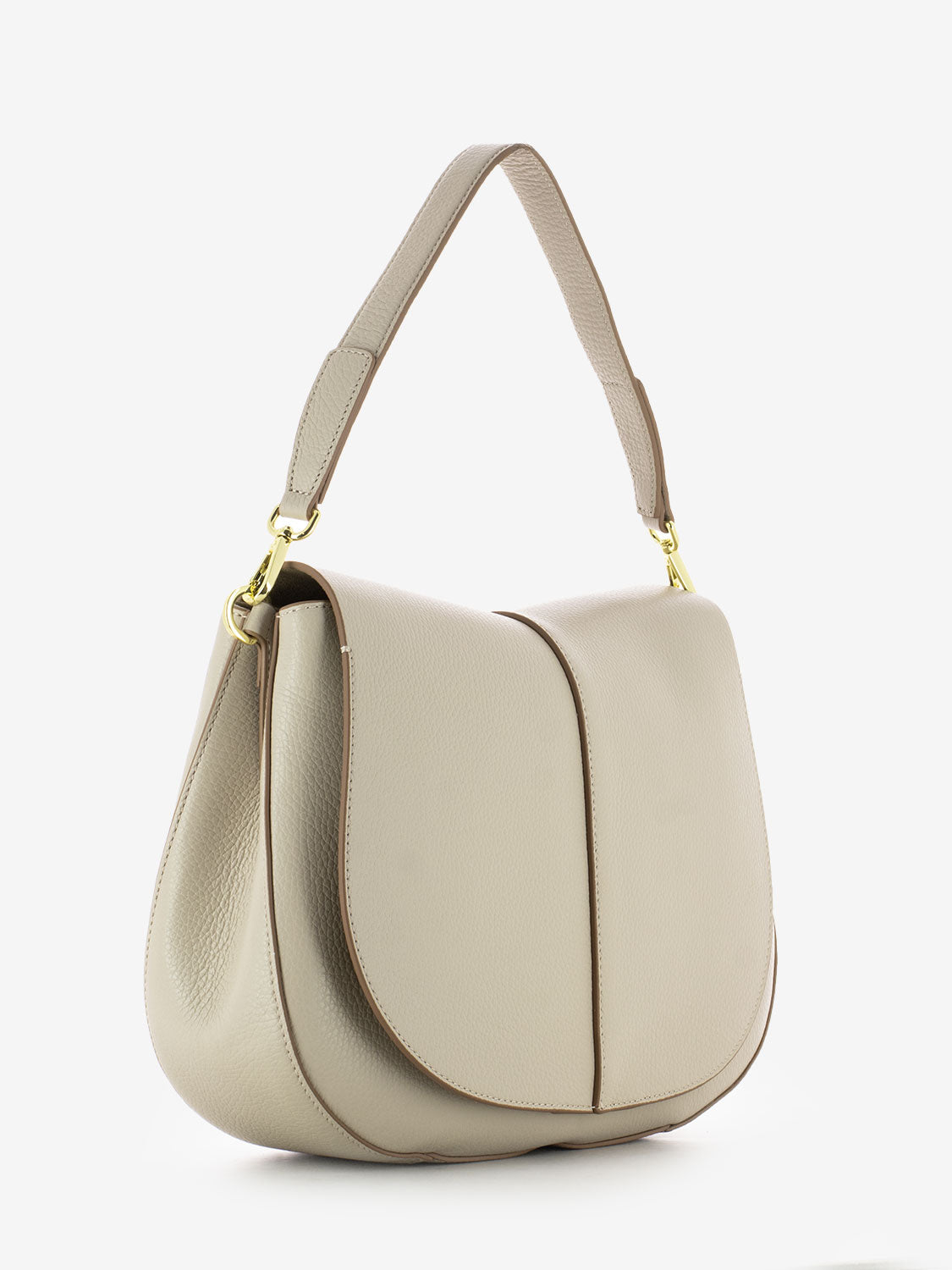Borsa in pelle Helena round beige