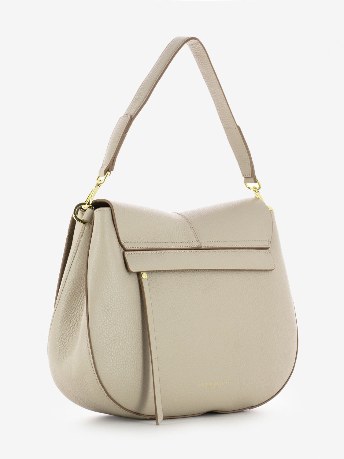 Borsa in pelle Helena round beige