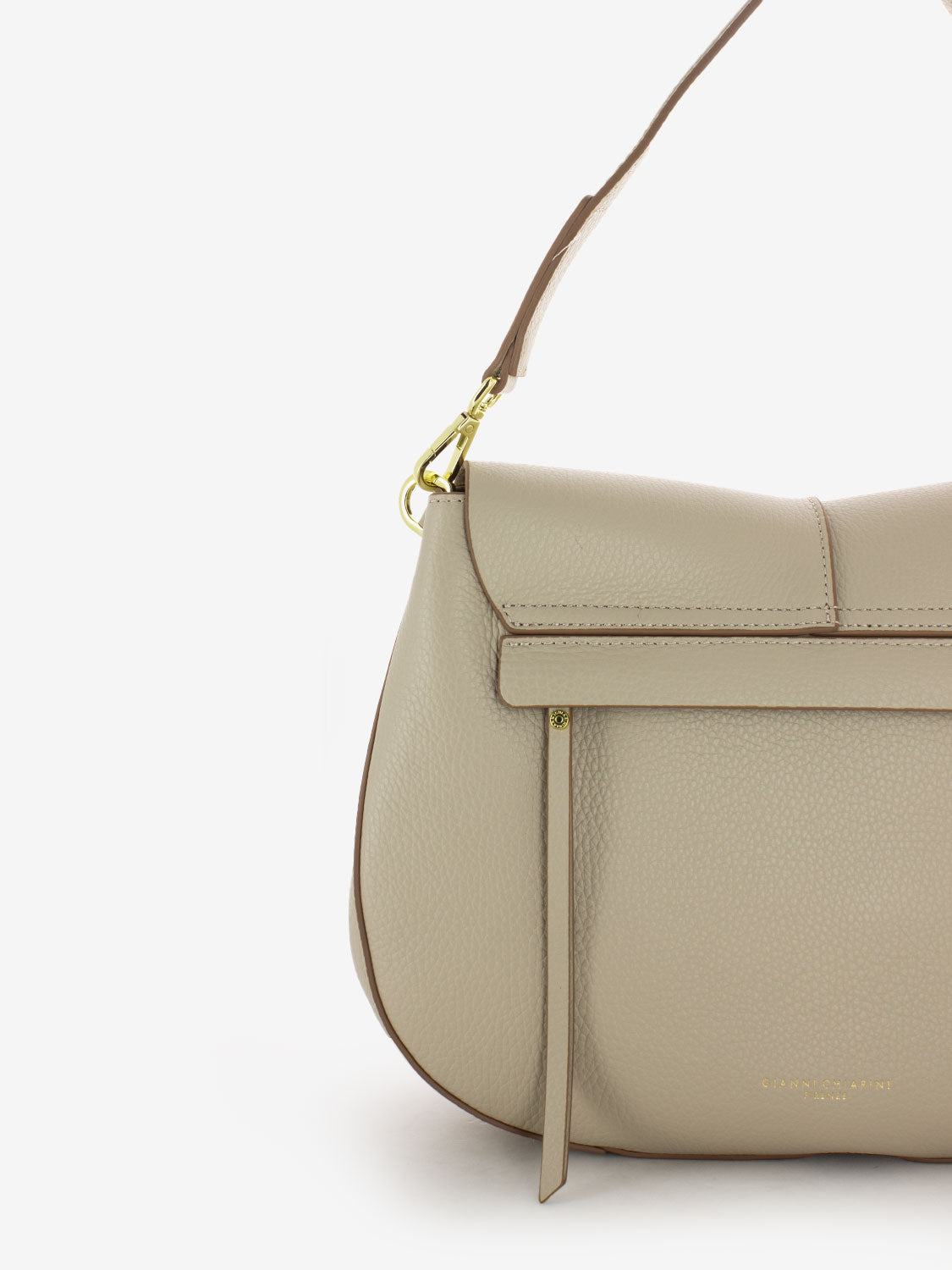 Borsa in pelle Helena round beige