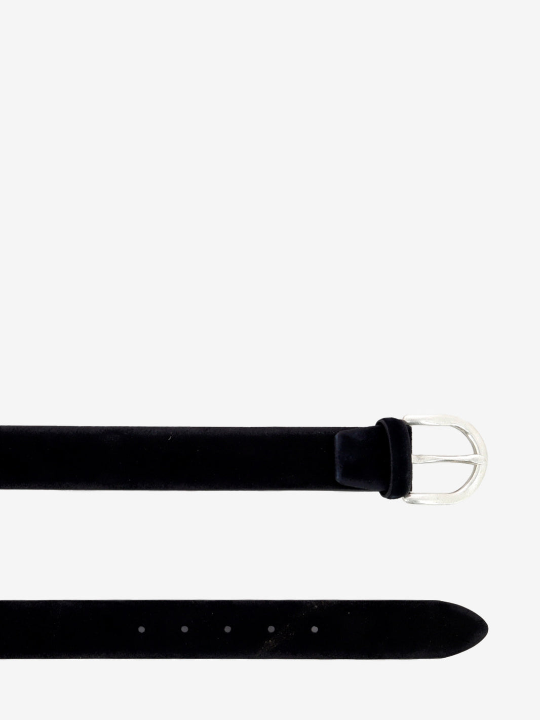 Black distressed-effect suede belt