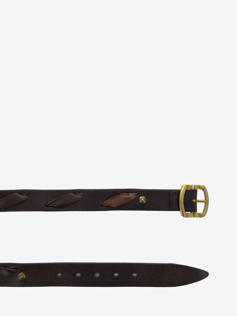 GIANNI FRANCO BELTS - Cintura in pelle con inserti testa di moro