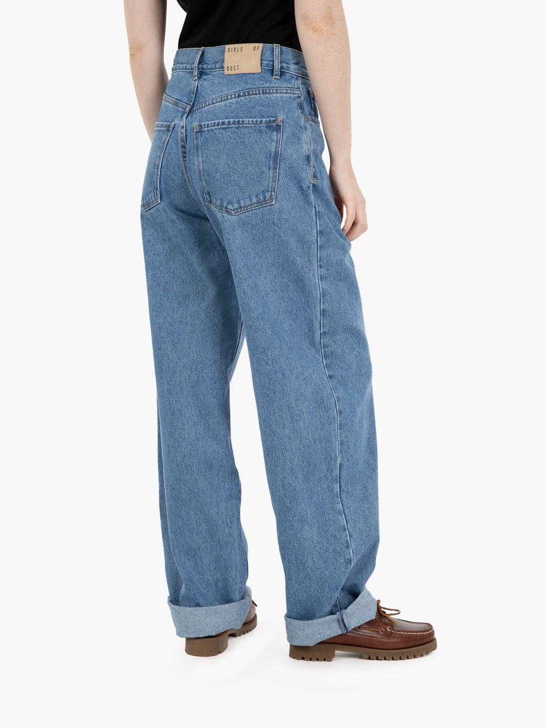 Baggy fit low crotch high waist bleach