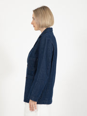 GIRLS OF DUST - Blazer 70's recycled denim blue