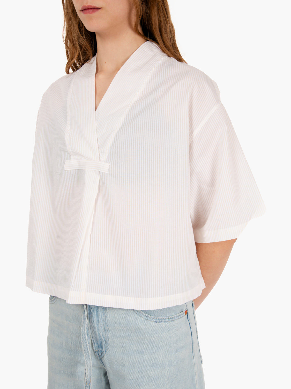 Toku White Striped Shirt