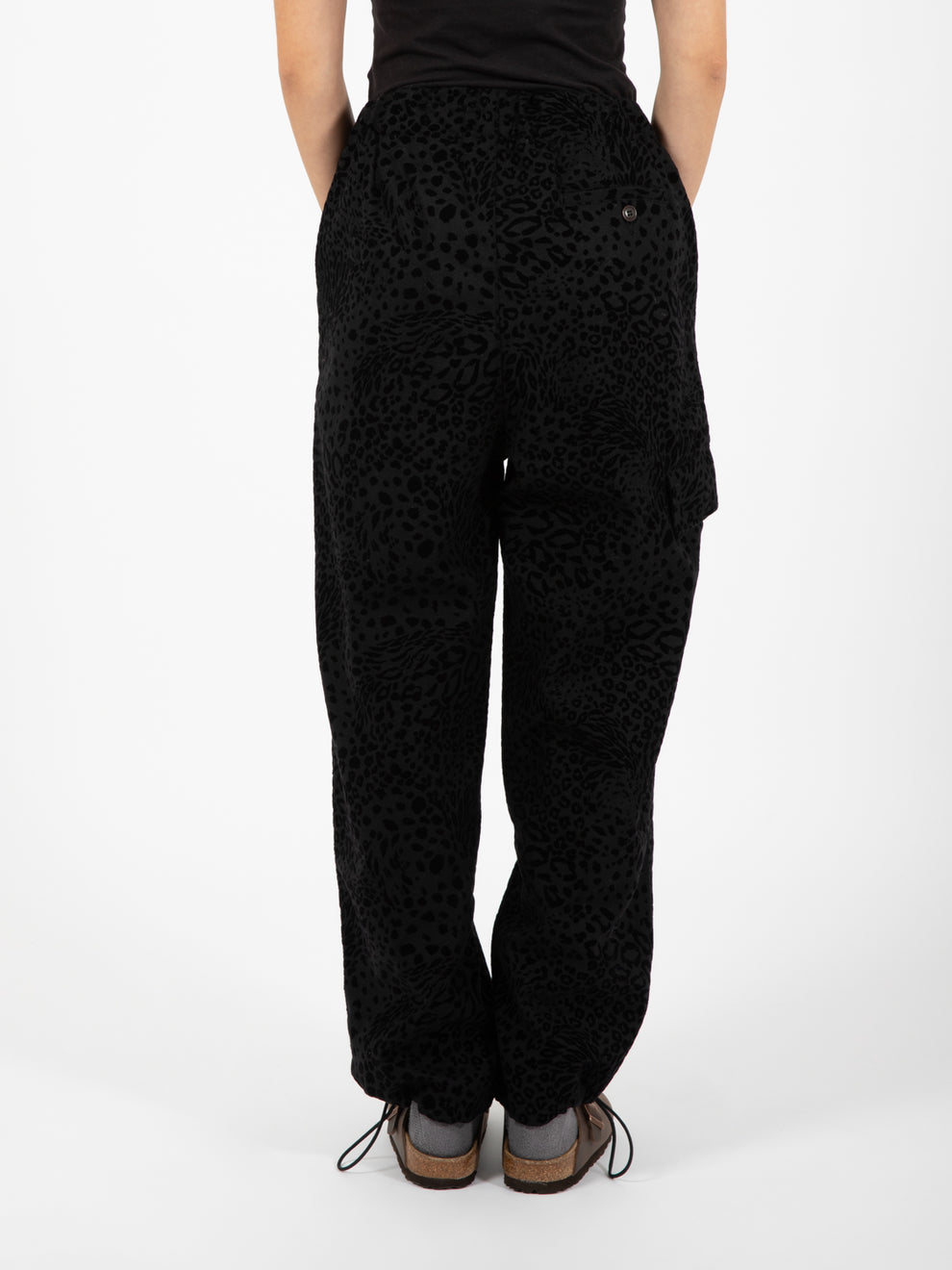 Desert pants leopard wool black