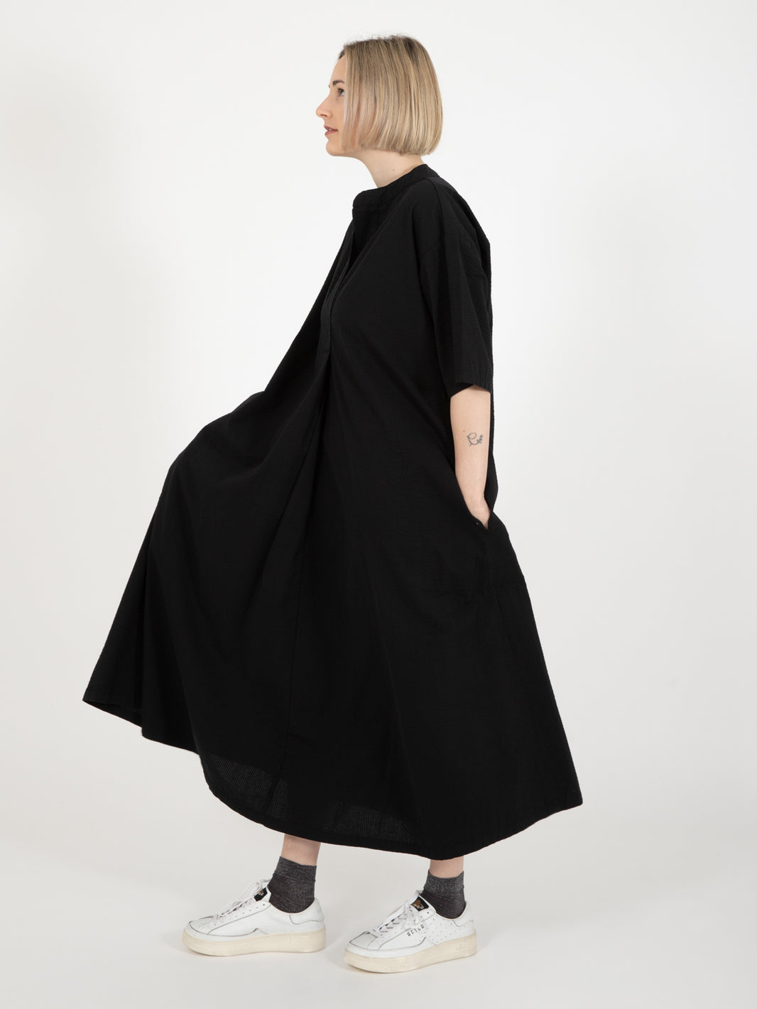 Gardian dress seersucker black