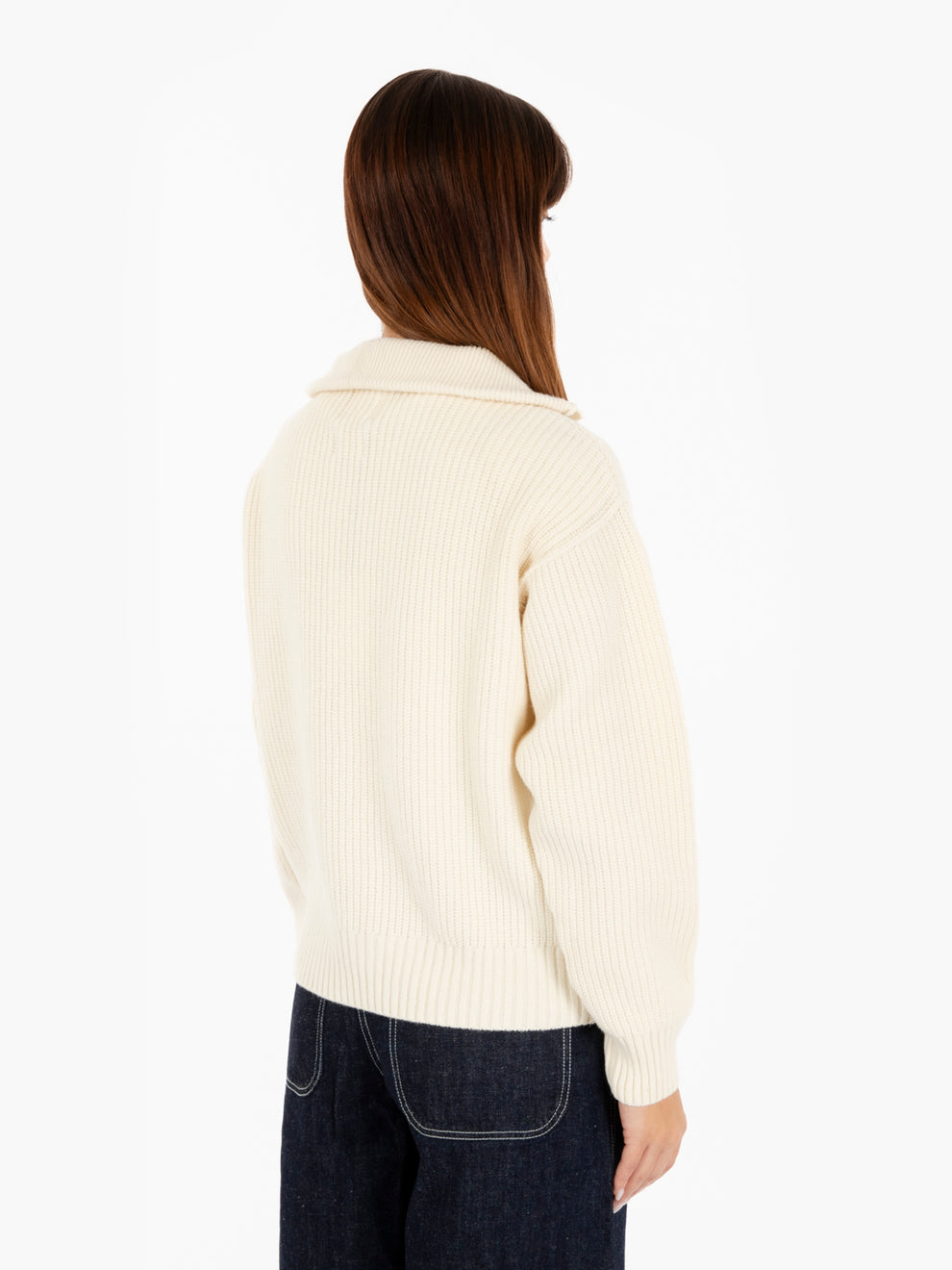 Fly deck yarn delta off white sweater
