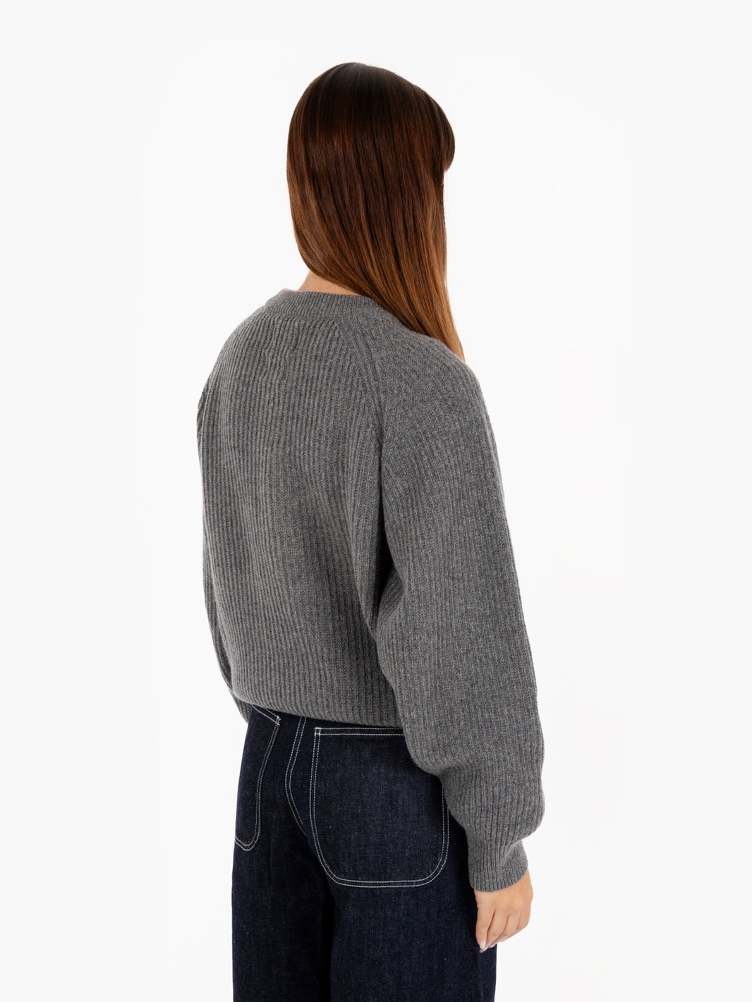 Maglione girocollo yarn delta melange grey
