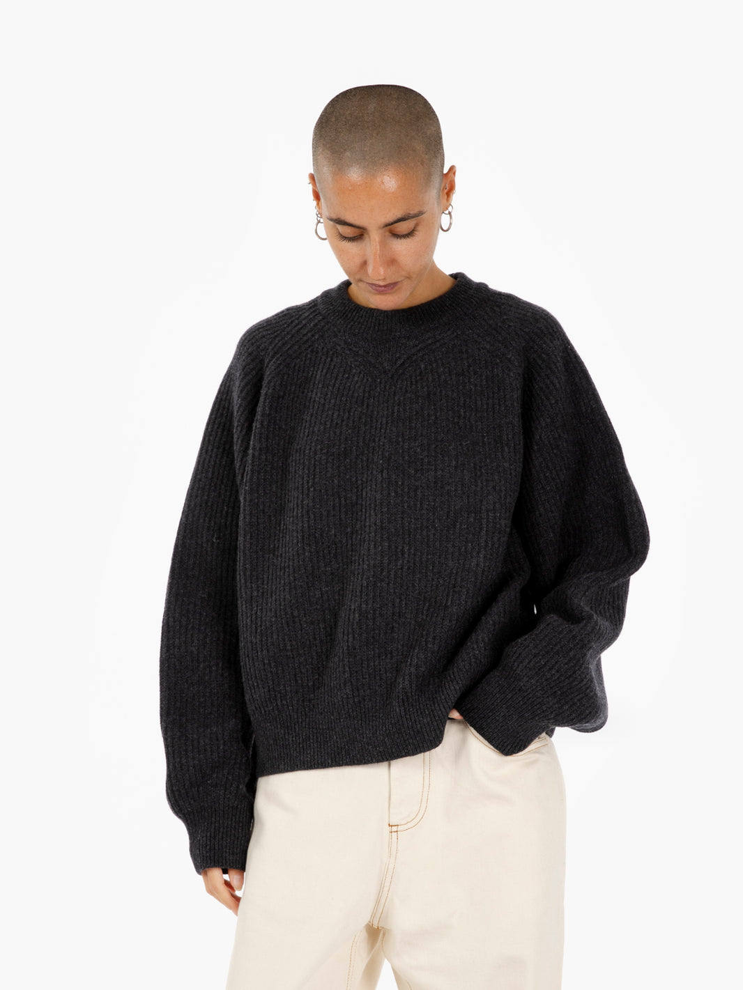 PUDDLE SWEATER ASPHALT WK-003-DLT-903