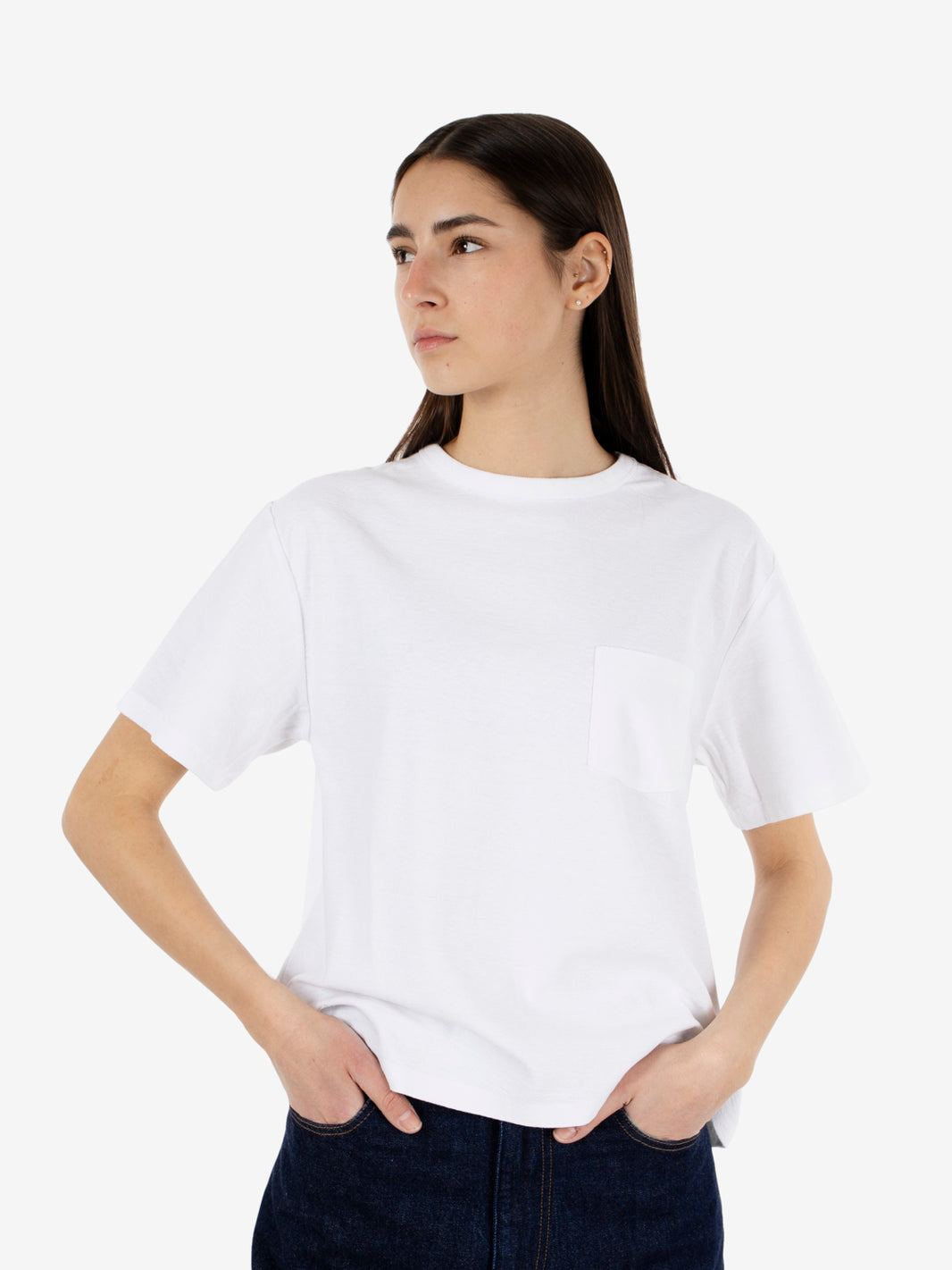 T-shirt jersey pocket white