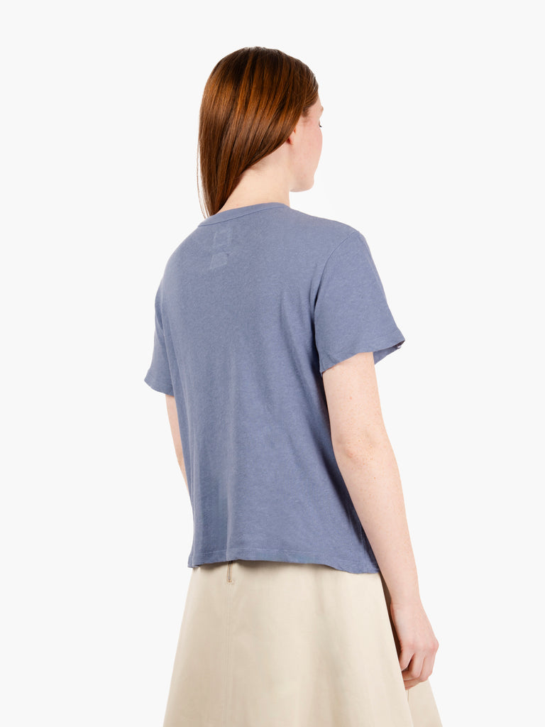 GIRLS OF DUST - T-shirt pocket cotton hemp riviera blue